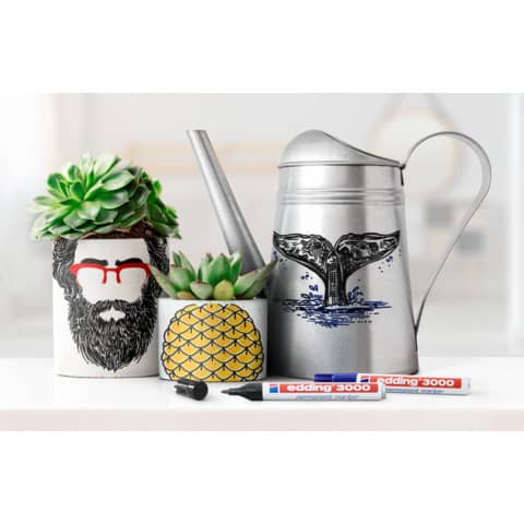 Marcatore permanente edding 3000 punta conica 1,5-3 mm nero E-3000 001